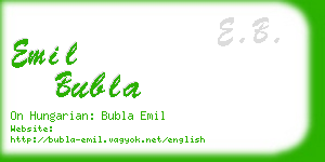 emil bubla business card